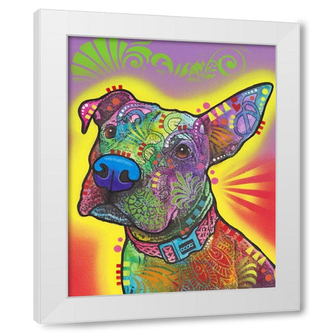 Izzy White Modern Wood Framed Art Print by Dean Russo Collection