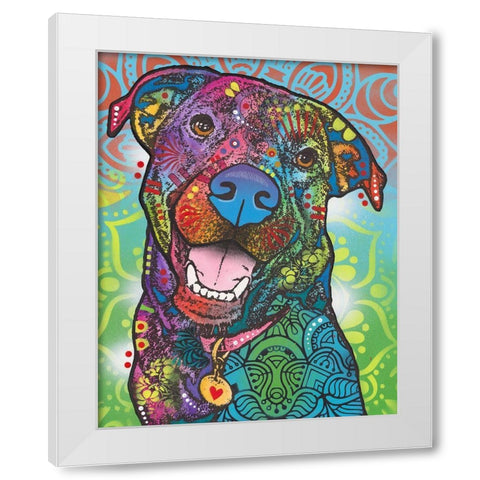 Louie White Modern Wood Framed Art Print by Dean Russo Collection