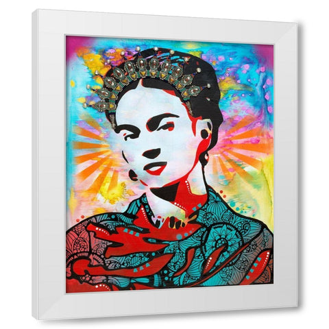 Kahlo White Modern Wood Framed Art Print by Dean Russo Collection