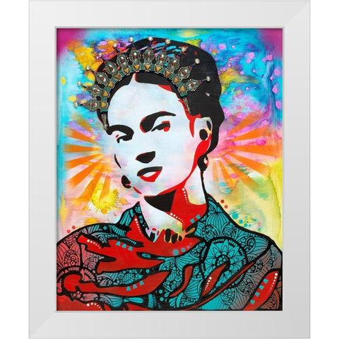 Kahlo White Modern Wood Framed Art Print by Dean Russo Collection