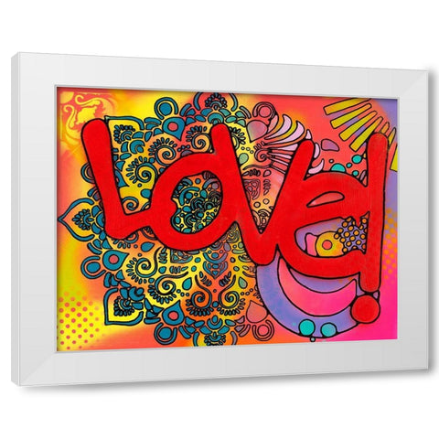 Love I White Modern Wood Framed Art Print by Dean Russo Collection