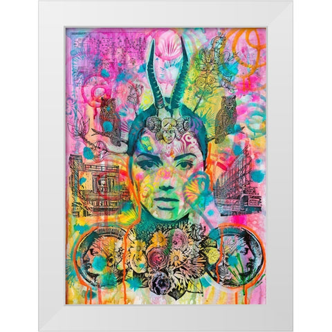 Ancient Intensity White Modern Wood Framed Art Print by Dean Russo Collection