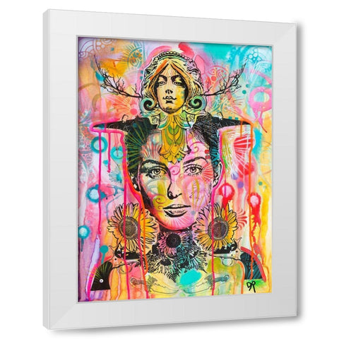 Sunny Statue Stare White Modern Wood Framed Art Print by Dean Russo Collection