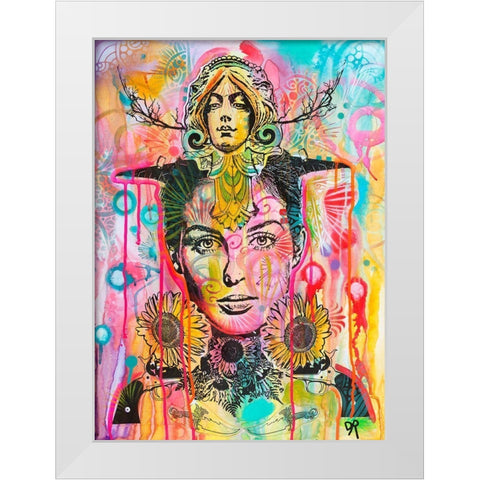 Sunny Statue Stare White Modern Wood Framed Art Print by Dean Russo Collection