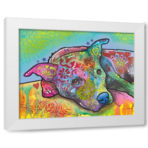 Riley White Modern Wood Framed Art Print by Dean Russo Collection