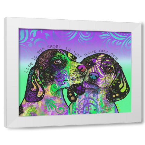 Life Is Too Short White Modern Wood Framed Art Print by Dean Russo Collection
