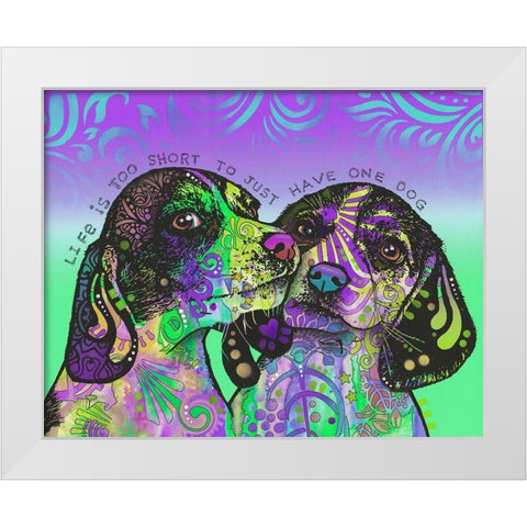 Life Is Too Short White Modern Wood Framed Art Print by Dean Russo Collection