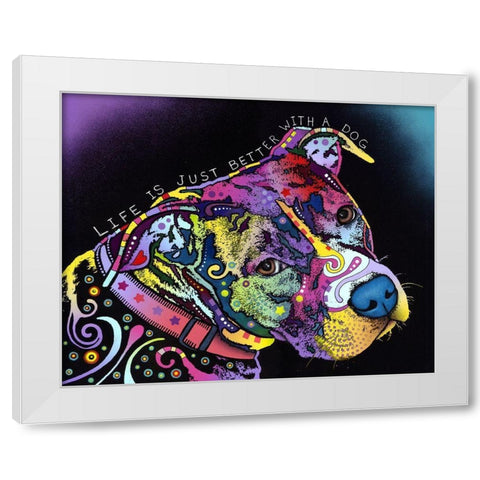 Life Is Just Better White Modern Wood Framed Art Print by Dean Russo Collection