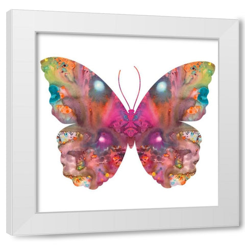 Abstract I Butterfly White Modern Wood Framed Art Print by Dean Russo Collection