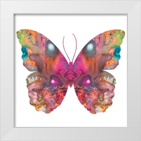 Abstract I Butterfly White Modern Wood Framed Art Print by Dean Russo Collection