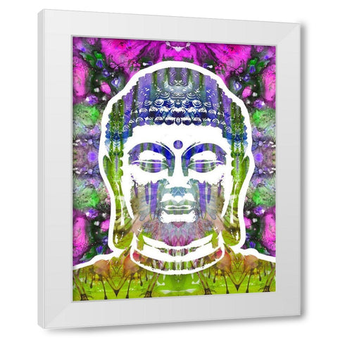 Buddha White Modern Wood Framed Art Print by Dean Russo Collection