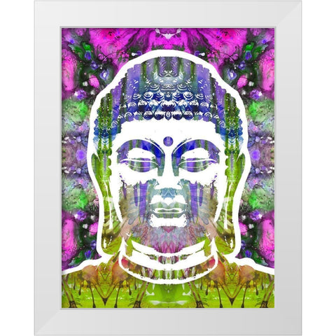 Buddha White Modern Wood Framed Art Print by Dean Russo Collection