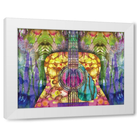 Guitar 2 White Modern Wood Framed Art Print by Dean Russo Collection