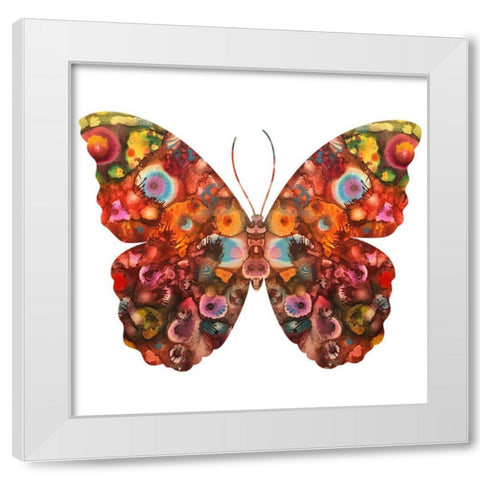 Kamasi Butterfly White Modern Wood Framed Art Print by Dean Russo Collection