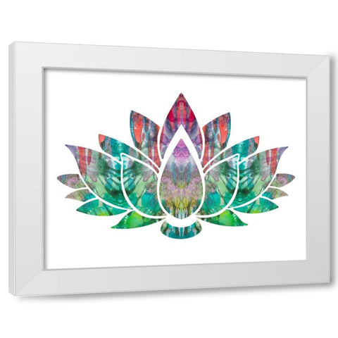 Lotus White Modern Wood Framed Art Print by Dean Russo Collection