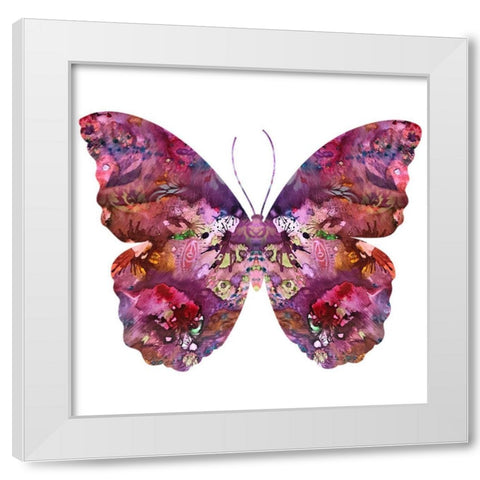 Cinematic Butterfly White Modern Wood Framed Art Print by Dean Russo Collection