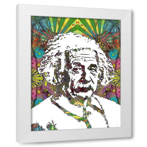 Einstein 5 White Modern Wood Framed Art Print by Dean Russo Collection