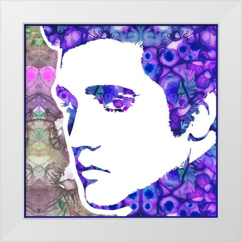 Elvis 6 White Modern Wood Framed Art Print by Dean Russo Collection