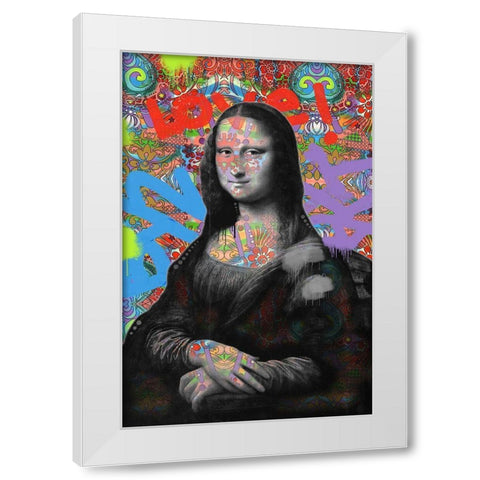 Mona Lisa White Modern Wood Framed Art Print by Dean Russo Collection