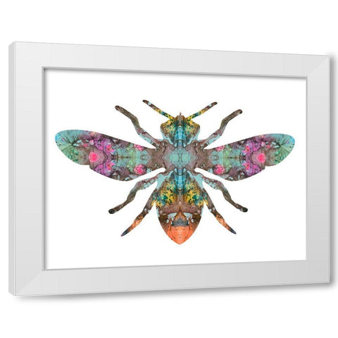 Transverse Bee White Modern Wood Framed Art Print by Dean Russo Collection