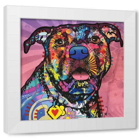 Love Face White Modern Wood Framed Art Print by Dean Russo Collection