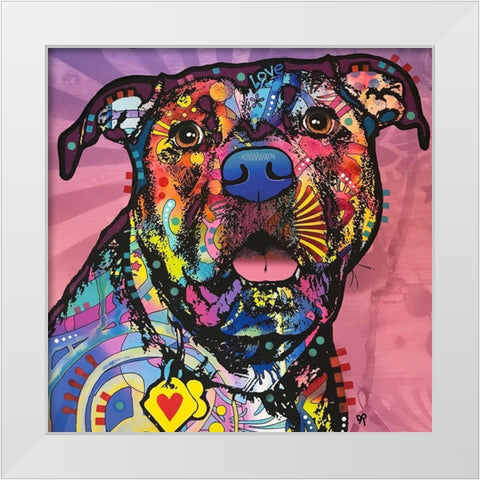 Love Face White Modern Wood Framed Art Print by Dean Russo Collection