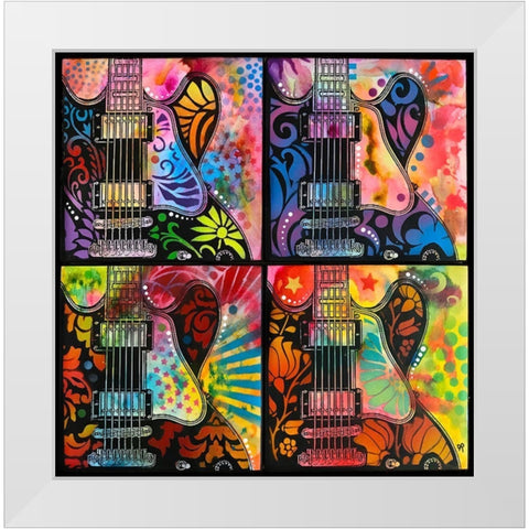 Lucille 4X White Modern Wood Framed Art Print by Dean Russo Collection