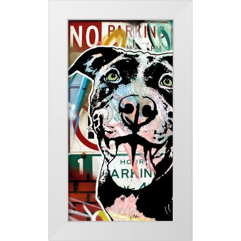 MS Understood NO PARKING White Modern Wood Framed Art Print by Dean Russo Collection