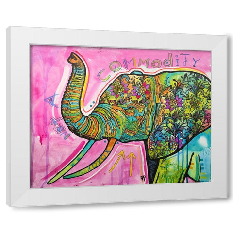 Not A Commodity White Modern Wood Framed Art Print by Dean Russo Collection
