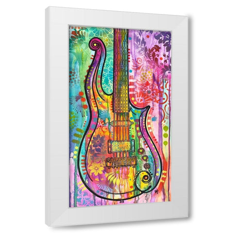 Prince Cloud Guitar White Modern Wood Framed Art Print by Dean Russo Collection