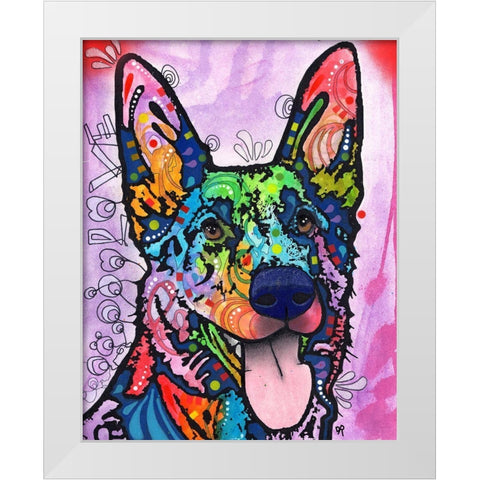 Shepherd Love White Modern Wood Framed Art Print by Dean Russo Collection