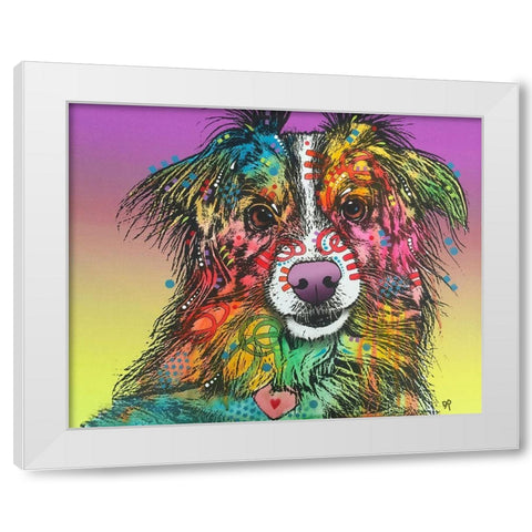 The Look White Modern Wood Framed Art Print by Dean Russo Collection