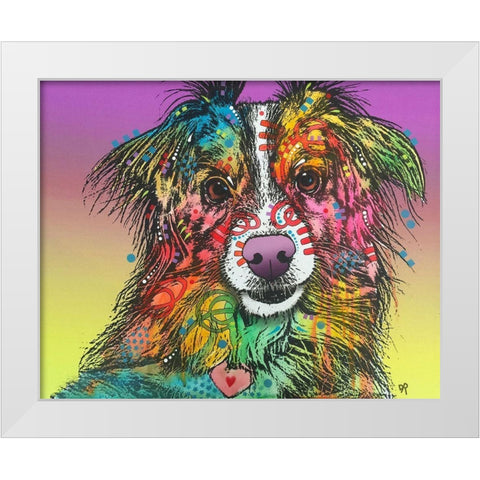 The Look White Modern Wood Framed Art Print by Dean Russo Collection