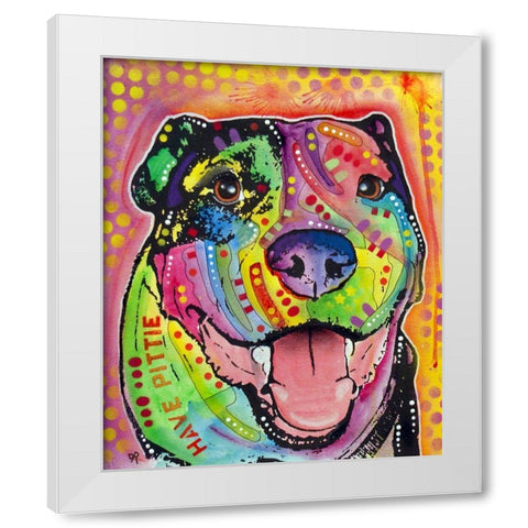 Have Pittie White Modern Wood Framed Art Print by Dean Russo Collection