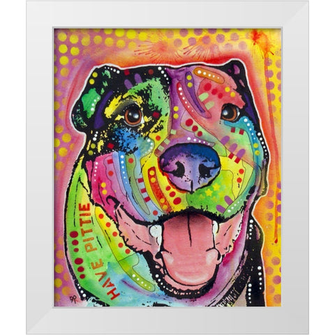 Have Pittie White Modern Wood Framed Art Print by Dean Russo Collection