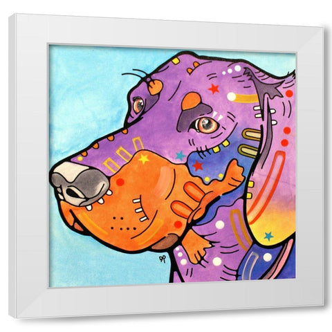 Hunter White Modern Wood Framed Art Print by Dean Russo Collection