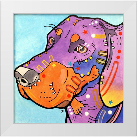 Hunter White Modern Wood Framed Art Print by Dean Russo Collection