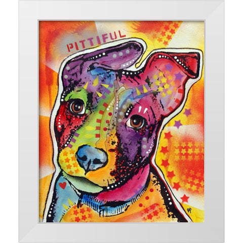 Pittiful White Modern Wood Framed Art Print by Dean Russo Collection