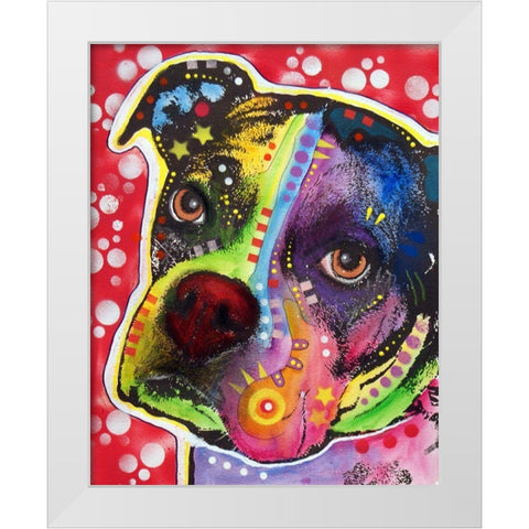 The Young Boxer White Modern Wood Framed Art Print by Dean Russo Collection