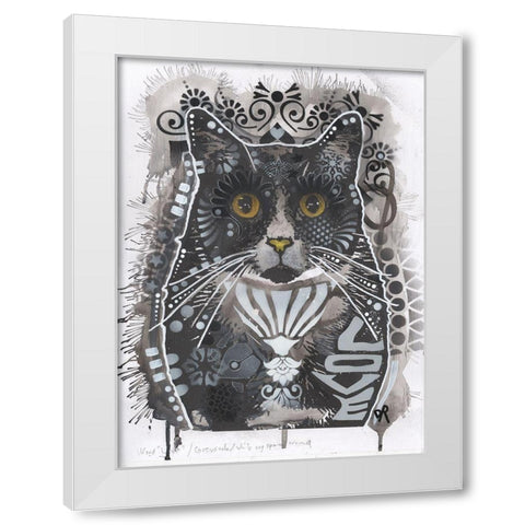 TY White Modern Wood Framed Art Print by Dean Russo Collection