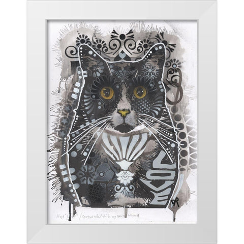 TY White Modern Wood Framed Art Print by Dean Russo Collection