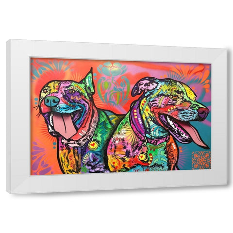 Double the Fun White Modern Wood Framed Art Print by Dean Russo Collection