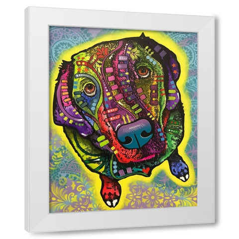 Marley White Modern Wood Framed Art Print by Dean Russo Collection