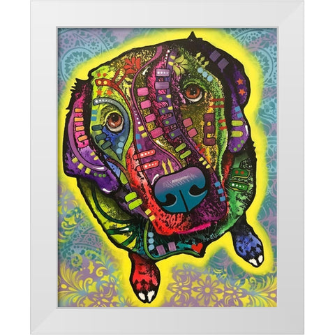 Marley White Modern Wood Framed Art Print by Dean Russo Collection