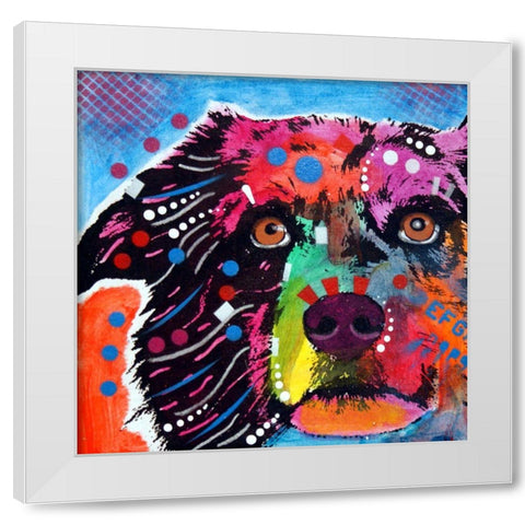 Aussie Tile-123009 White Modern Wood Framed Art Print by Dean Russo Collection