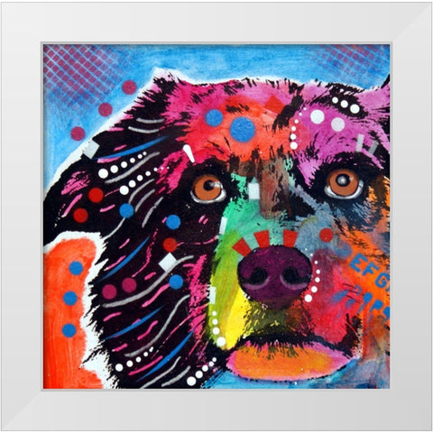 Aussie Tile-123009 White Modern Wood Framed Art Print by Dean Russo Collection