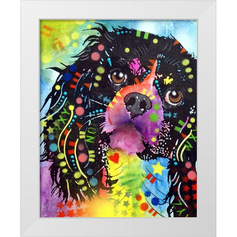 King Charles 2 White Modern Wood Framed Art Print by Dean Russo Collection