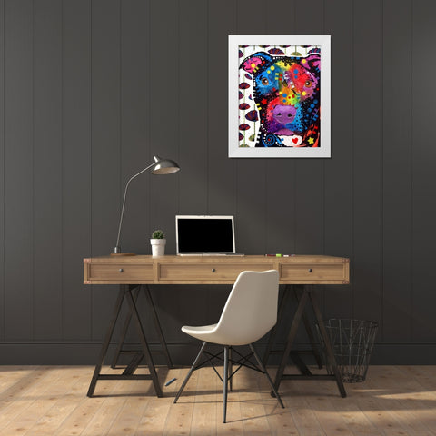 Mortar White Modern Wood Framed Art Print by Dean Russo Collection