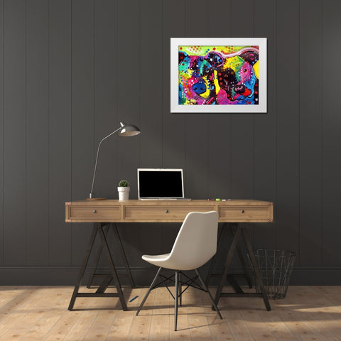 Pits White Modern Wood Framed Art Print by Dean Russo Collection