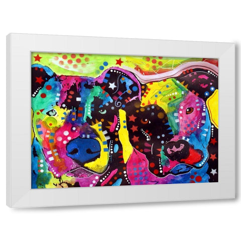 Pits White Modern Wood Framed Art Print by Dean Russo Collection